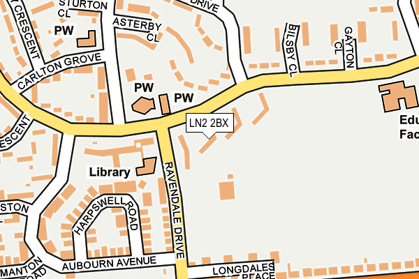 LN2 2BX map - OS OpenMap – Local (Ordnance Survey)