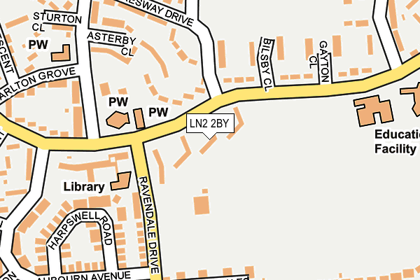 LN2 2BY map - OS OpenMap – Local (Ordnance Survey)