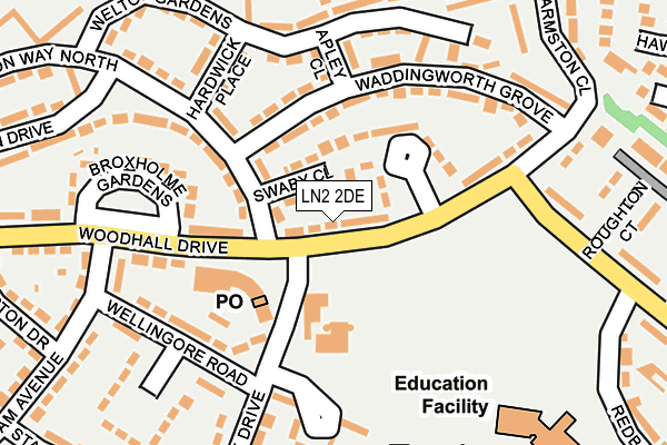 LN2 2DE map - OS OpenMap – Local (Ordnance Survey)
