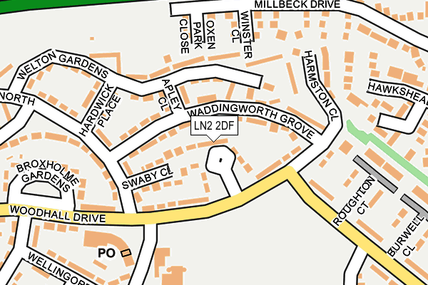 LN2 2DF map - OS OpenMap – Local (Ordnance Survey)