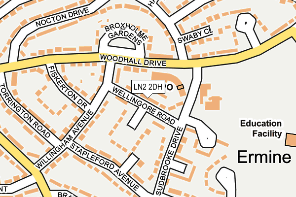 LN2 2DH map - OS OpenMap – Local (Ordnance Survey)