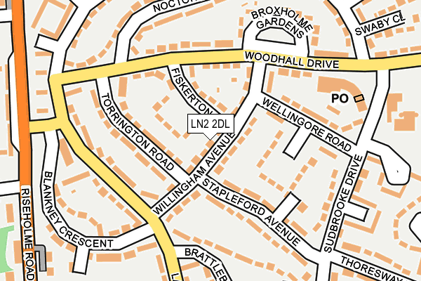 LN2 2DL map - OS OpenMap – Local (Ordnance Survey)