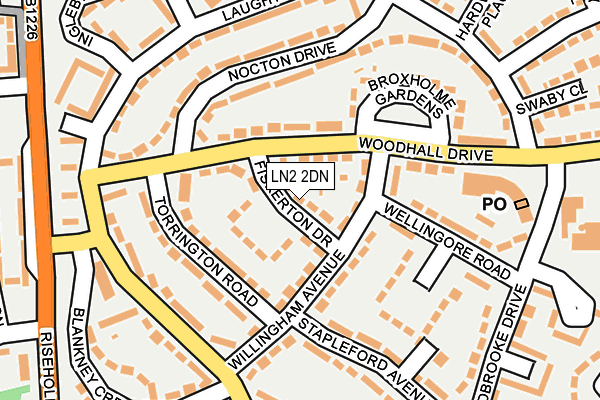 LN2 2DN map - OS OpenMap – Local (Ordnance Survey)