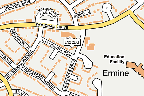 LN2 2DQ map - OS OpenMap – Local (Ordnance Survey)