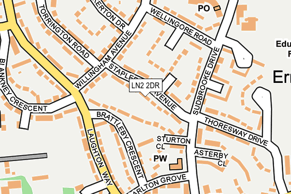 LN2 2DR map - OS OpenMap – Local (Ordnance Survey)