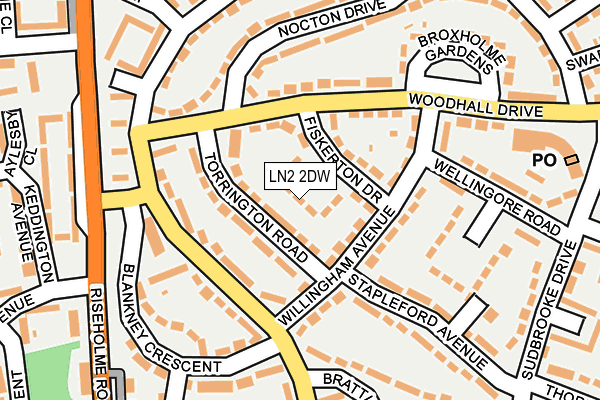 LN2 2DW map - OS OpenMap – Local (Ordnance Survey)