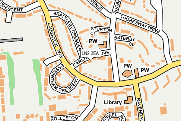 LN2 2EA map - OS OpenMap – Local (Ordnance Survey)