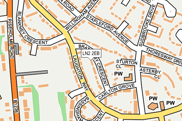 LN2 2EB map - OS OpenMap – Local (Ordnance Survey)
