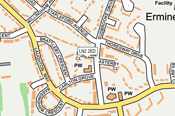 LN2 2ED map - OS OpenMap – Local (Ordnance Survey)