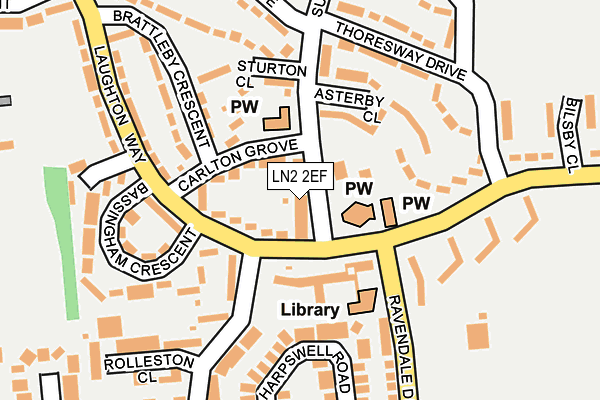 LN2 2EF map - OS OpenMap – Local (Ordnance Survey)