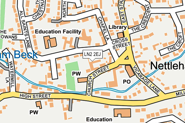 LN2 2EJ map - OS OpenMap – Local (Ordnance Survey)