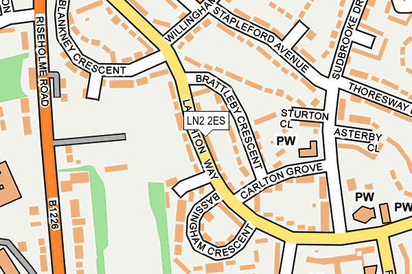 LN2 2ES map - OS OpenMap – Local (Ordnance Survey)
