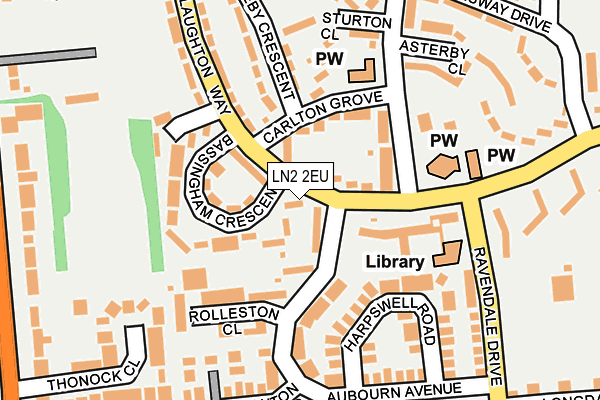 LN2 2EU map - OS OpenMap – Local (Ordnance Survey)