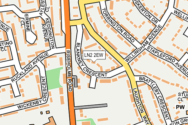 LN2 2EW map - OS OpenMap – Local (Ordnance Survey)