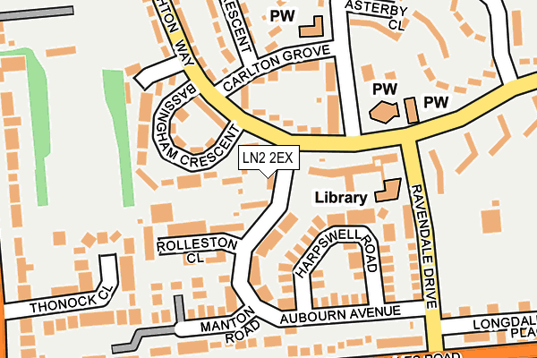 LN2 2EX map - OS OpenMap – Local (Ordnance Survey)