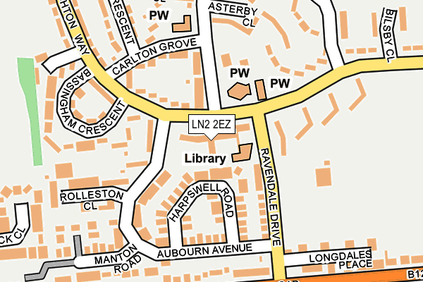 LN2 2EZ map - OS OpenMap – Local (Ordnance Survey)