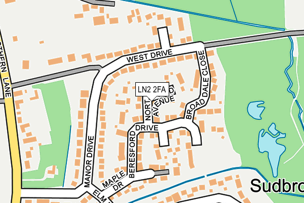 LN2 2FA map - OS OpenMap – Local (Ordnance Survey)