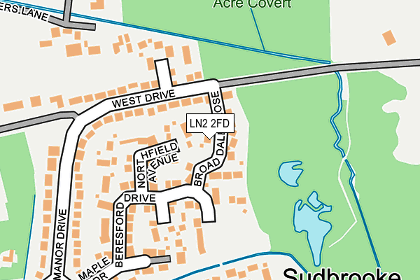 LN2 2FD map - OS OpenMap – Local (Ordnance Survey)