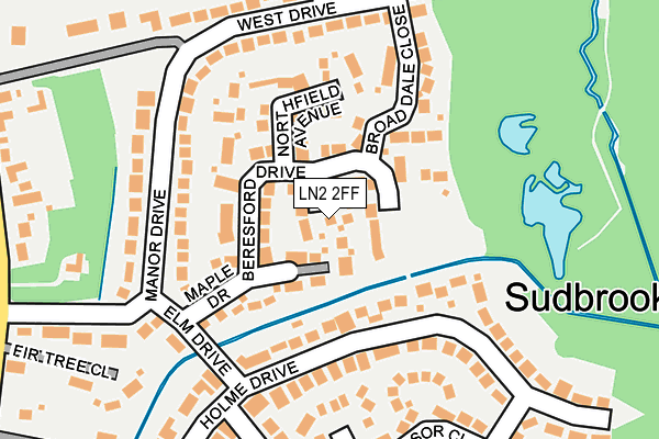 LN2 2FF map - OS OpenMap – Local (Ordnance Survey)