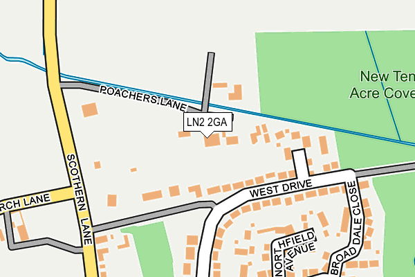 LN2 2GA map - OS OpenMap – Local (Ordnance Survey)
