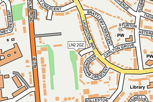 LN2 2GZ map - OS OpenMap – Local (Ordnance Survey)