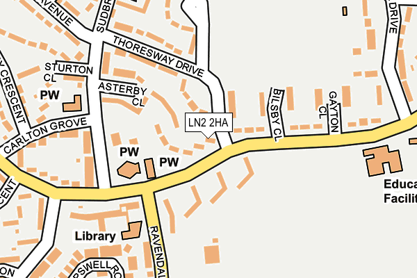 LN2 2HA map - OS OpenMap – Local (Ordnance Survey)