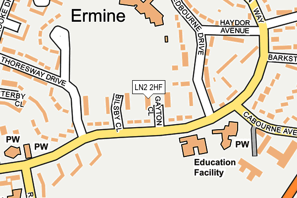 LN2 2HF map - OS OpenMap – Local (Ordnance Survey)