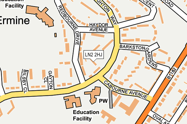 LN2 2HJ map - OS OpenMap – Local (Ordnance Survey)