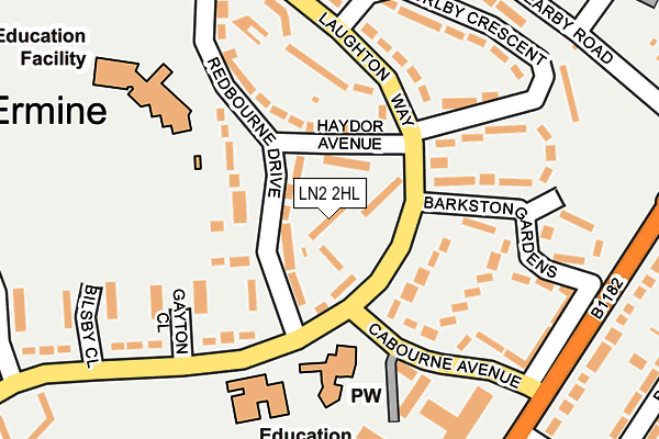 LN2 2HL map - OS OpenMap – Local (Ordnance Survey)