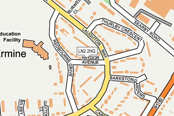 LN2 2HQ map - OS OpenMap – Local (Ordnance Survey)