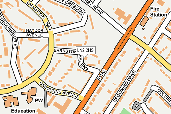 LN2 2HS map - OS OpenMap – Local (Ordnance Survey)
