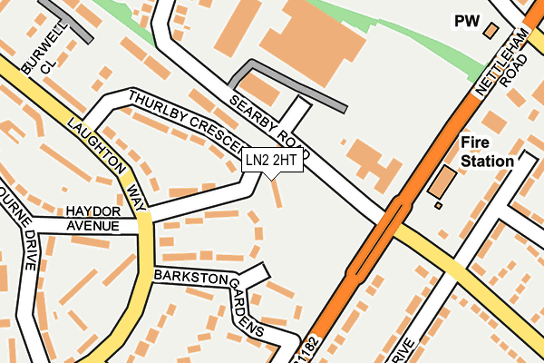 LN2 2HT map - OS OpenMap – Local (Ordnance Survey)