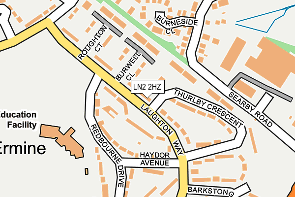 LN2 2HZ map - OS OpenMap – Local (Ordnance Survey)
