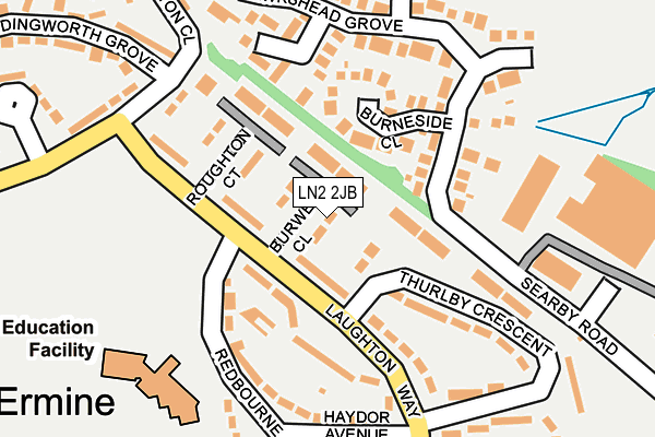 LN2 2JB map - OS OpenMap – Local (Ordnance Survey)
