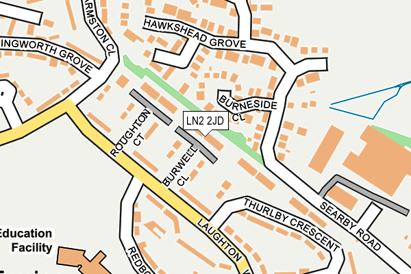LN2 2JD map - OS OpenMap – Local (Ordnance Survey)