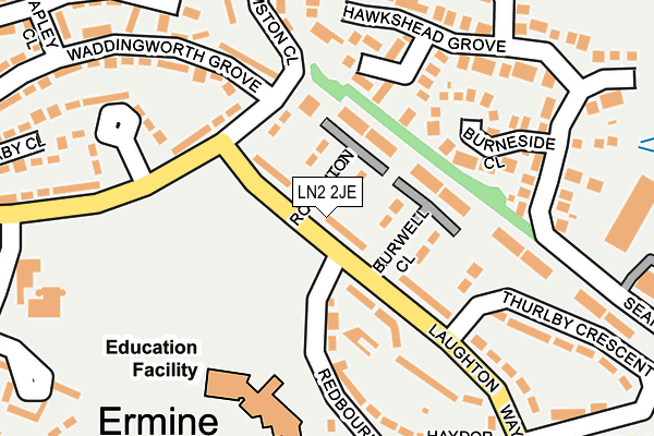 LN2 2JE map - OS OpenMap – Local (Ordnance Survey)
