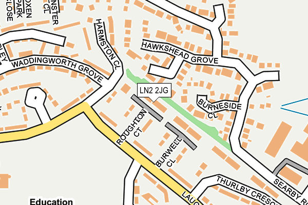 LN2 2JG map - OS OpenMap – Local (Ordnance Survey)