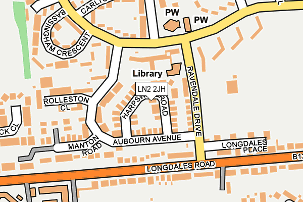 LN2 2JH map - OS OpenMap – Local (Ordnance Survey)