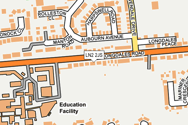 LN2 2JS map - OS OpenMap – Local (Ordnance Survey)