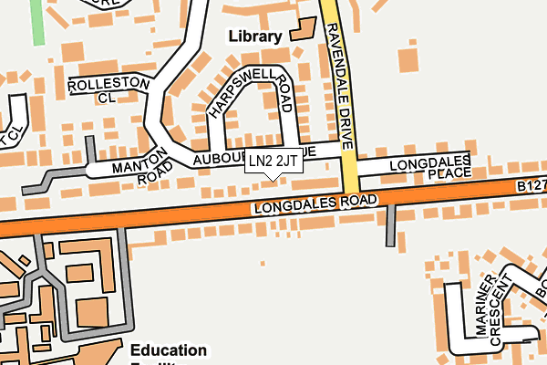 LN2 2JT map - OS OpenMap – Local (Ordnance Survey)