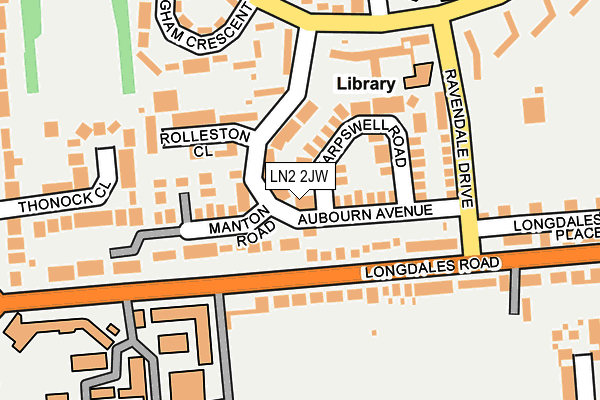 LN2 2JW map - OS OpenMap – Local (Ordnance Survey)