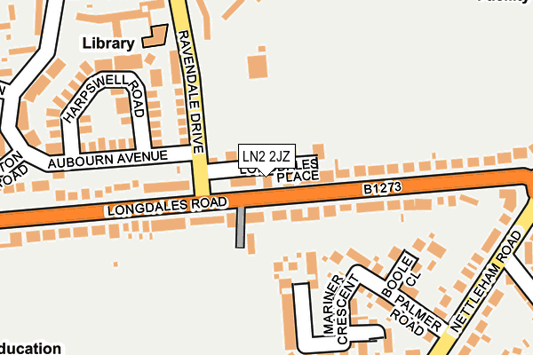 LN2 2JZ map - OS OpenMap – Local (Ordnance Survey)