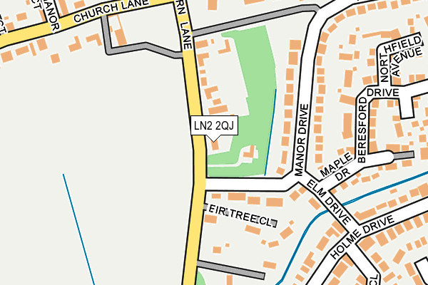 LN2 2QJ map - OS OpenMap – Local (Ordnance Survey)