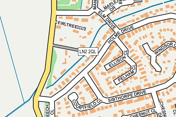LN2 2QL map - OS OpenMap – Local (Ordnance Survey)
