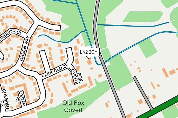 LN2 2QY map - OS OpenMap – Local (Ordnance Survey)