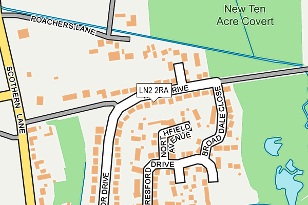 LN2 2RA map - OS OpenMap – Local (Ordnance Survey)