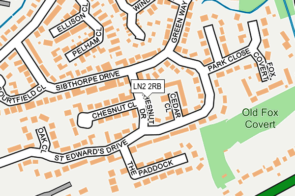 LN2 2RB map - OS OpenMap – Local (Ordnance Survey)