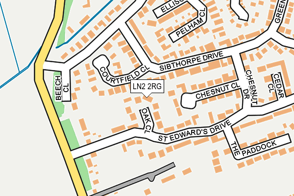 LN2 2RG map - OS OpenMap – Local (Ordnance Survey)