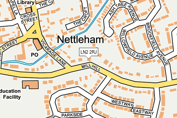 LN2 2RJ map - OS OpenMap – Local (Ordnance Survey)