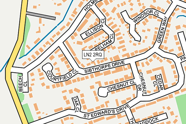 LN2 2RQ map - OS OpenMap – Local (Ordnance Survey)